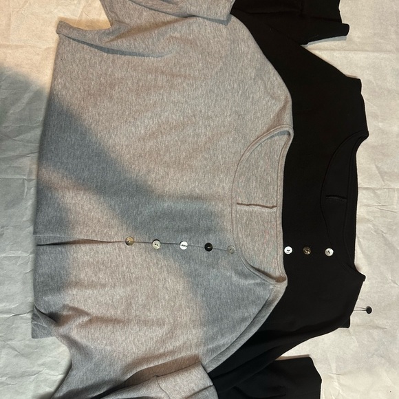 Gray and Black Button-Up Cardigans - Picture 12 of 12
